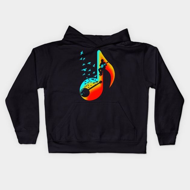 Music Banjo Player Kids Hoodie by barmalisiRTB